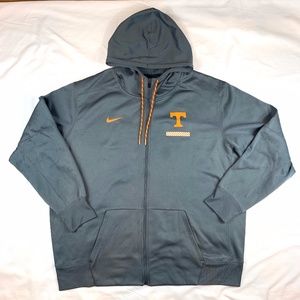 Nike Dri Fit Zip Hoodie Jacket Tennessee Vols Gray